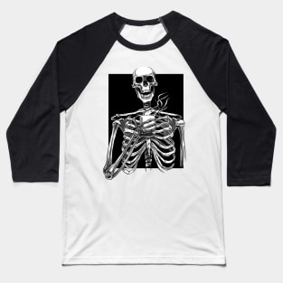Halloween skeleton drinking coffee black Baseball T-Shirt